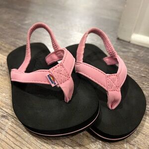 Rainbow brand Pink and Black toddler sandals